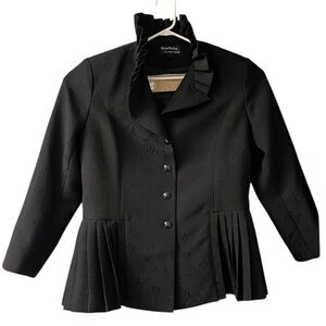 Michael DeGray by George Simonton Black Women's Pleated Floral Blazer Size 16 W